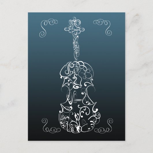 Violin Scrawl Postkarte (Vorderseite)