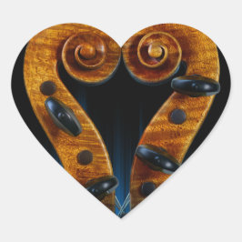 Violin Scroll Pegs Herz Herz-Aufkleber