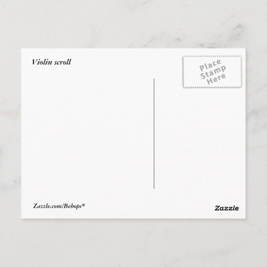 Violin Scroll Postkarte (Rückseite)