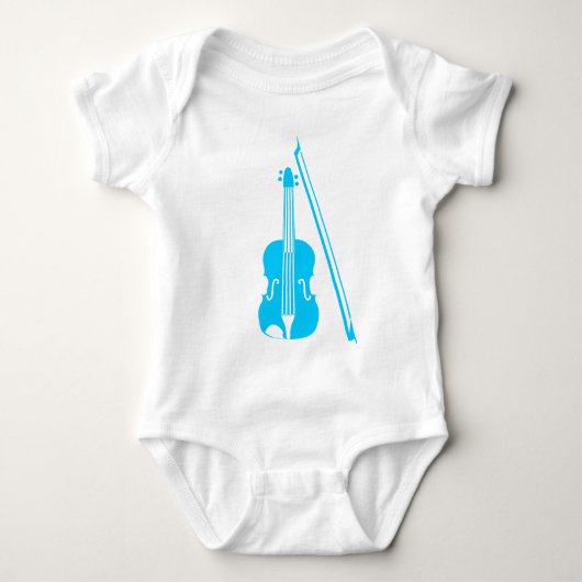 Violin - Sky Blue Baby Strampler (Vorderseite)