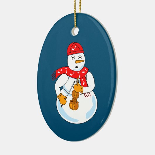 Violin Snowman Keramik Ornament (Links)