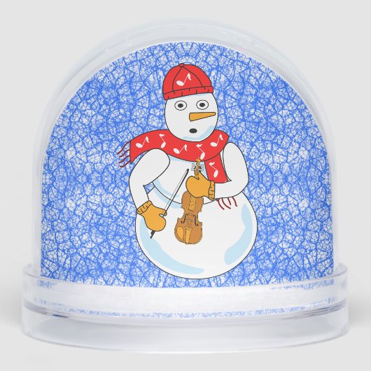 Violin Snowman Snow Globe Schneekugeln (Vorderseite)