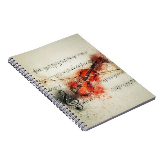Violin Spiral Notebook Notizblock (Rechte Seite)