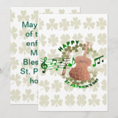 Violin St. Patrick's Day Feiertagskarte (Vorne/Hinten)