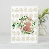 Violin St. Patrick's Day Feiertagskarte (Stehend Vorderseite)