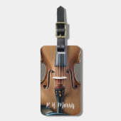 Violin String Musical Instrument Violinist Grau Gepäckanhänger (Vorderseite vertikal)