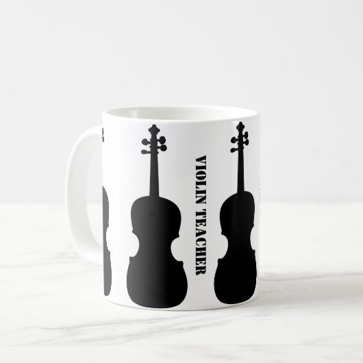 Violin Teacher Gift Personalisiert funky Kaffeetasse (Vorderseite Links)