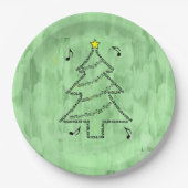 Violin Text Christmas Tree Pappteller (Vorderseite)