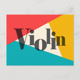 Violin Tri Colour - Türkis Coral Gold Postkarte