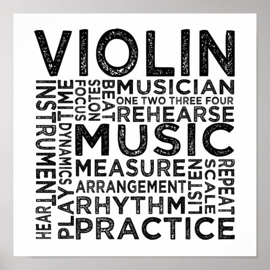 Violin Typografie Poster (Vorne)