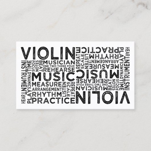 Violin Typografie Visitenkarte (Vorderseite)