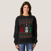 Violin Ugly Weihnachts Sweater Violinist Xmas Fami Sweatshirt (Vorne ganz)