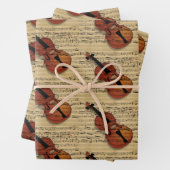 Violin Vintag Music Trio Geschenkpapier Set (Beispiel)