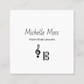 Violin Viola Music Lessons QR code Musical Quadratische Visitenkarte (Vorderseite)