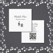 Violin Viola Music Lessons QR code Musical Quadratische Visitenkarte