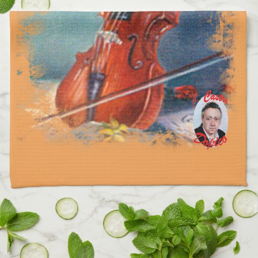 Violín/Violine Geschirrtuch (Gefaltet)