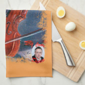 Violín/Violine Geschirrtuch (Viertel Falte)