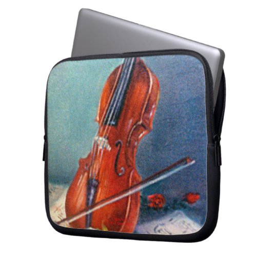 Violín/Violine Laptopschutzhülle (Vorderseite Links)