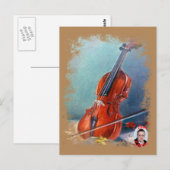 Violín/Violine Postkarte (Vorne/Hinten)