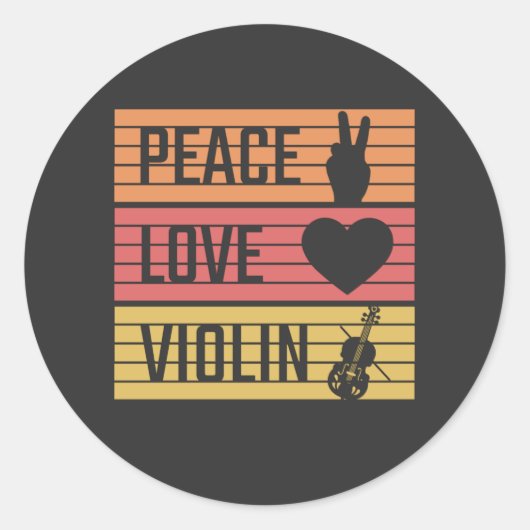 Violin Violinist Fiddle Runder Aufkleber (Vorderseite)