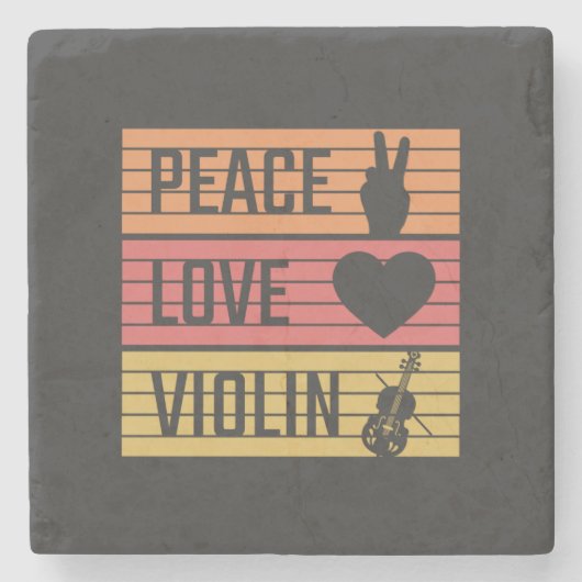 Violin Violinist Fiddle Steinuntersetzer (Vorderseite)