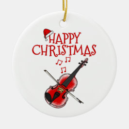 Violin Violinist Musician Weihnachtsdekoration Keramik Ornament