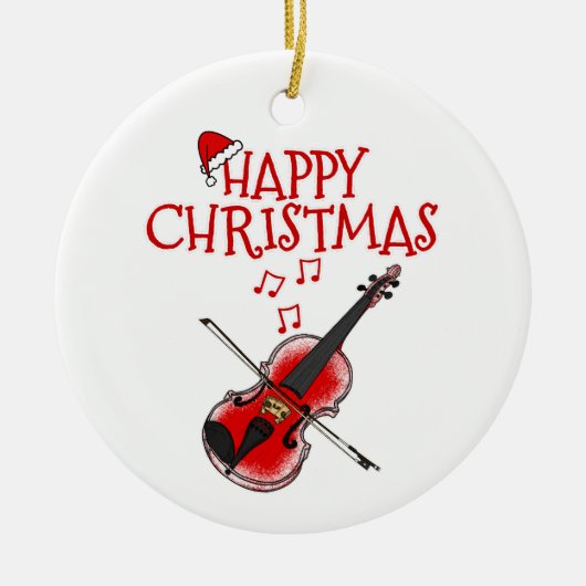 Violin Violinist Musician Weihnachtsdekoration Keramik Ornament (Vorne)
