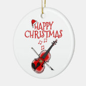 Violin Violinist Musician Weihnachtsdekoration Keramik Ornament (Links)