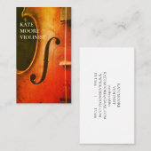 Violin Violinist Musiker Visitenkarte (Vorne/Hinten)