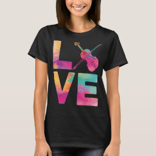 Violin Violinist Wasserfarbe Liebe T-Shirt