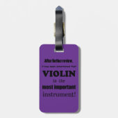 Violin wichtigstes Instrument Gepäckanhänger (Rückseite vertikal)