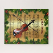 Violin ~ "Wir wünschen Ihnen ein frohes Weihnachts Puzzle (Horizontal)
