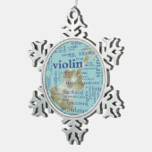 Violin Words Snowflake Ornament (Rechts)