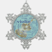 Violin Words Snowflake Ornament (Vorderseite)