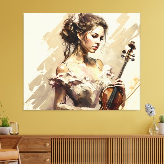 Violinadame Leinwanddruck (Insitu (Wohnzimmer))