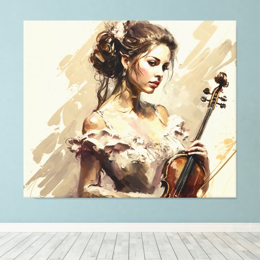Violinadame Leinwanddruck (Insitu (Holzboden))