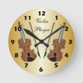 Violindesign Runde Wanduhr (Vorderseite)