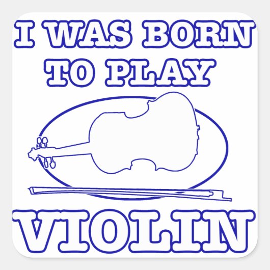 Violindesigns Quadratischer Aufkleber (Vorderseite)