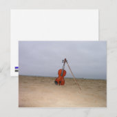 Violine am Strand Postkarte (Vorne/Hinten)