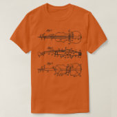 Violine Art Patent Schwarz T-Shirt (Design vorne)