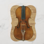 Violine auf Holz täfelt Erwägungsgrunden-Einladung Einladung (Vorne/Hinten)