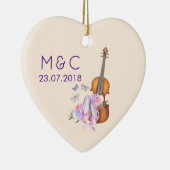 Violine, Ballett-Schuhe, Blumen und Schmetterlinge Keramik Ornament (Rechts)