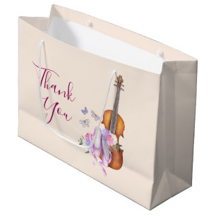Violine, Ballettschuhe und Schmetterlinge Vielen D Große Geschenktüte