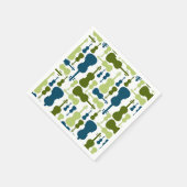 Violine - Blaues und grünes Muster Serviette (Ecke)