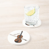 Violine & Bow Elegante Klassische Musik Personalis Getränkeuntersetzer (Seite)