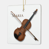 Violine & Bow Elegante Klassische Musik Personalis Keramikornament (Links)