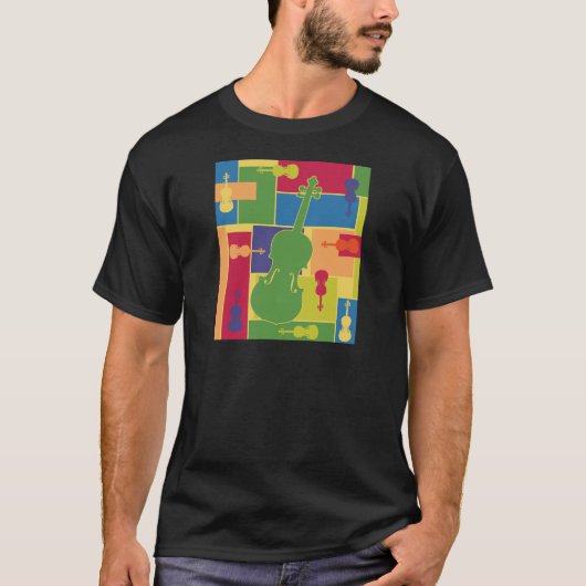 Violine Colorblocks T-Shirt (Vorderseite)