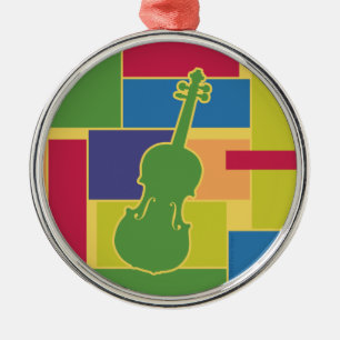 Violine Colorblocks Verzierung Silbernes Ornament
