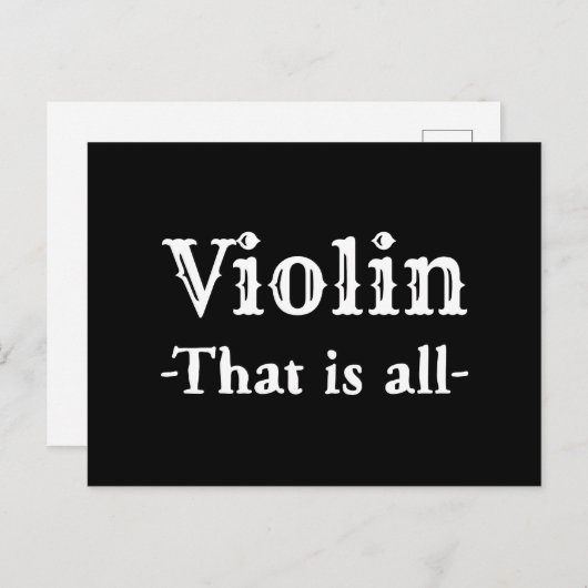 Violine, die alles lustige Musik Postkarte (Vorne/Hinten)