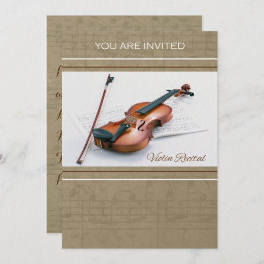 Violine-Erwägung Einladung (Vorne/Hinten)